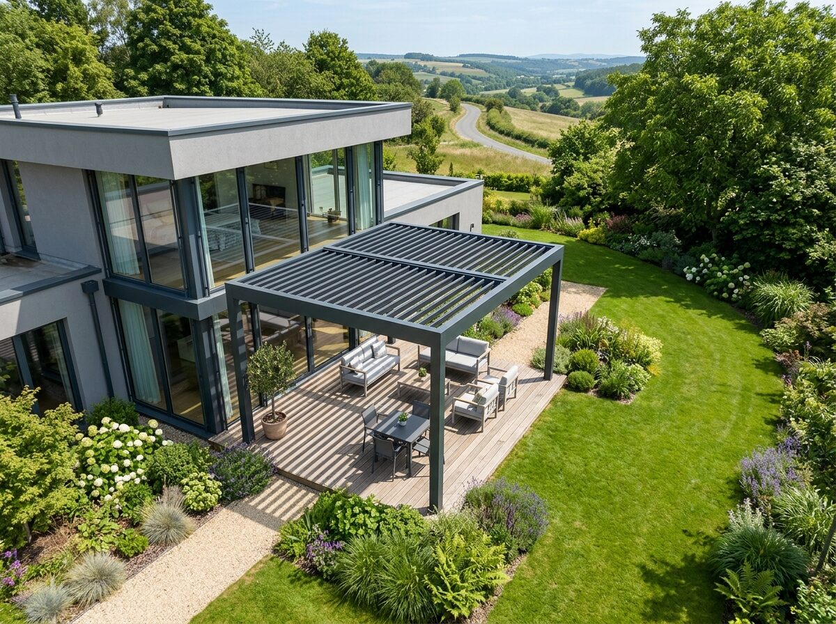 Pergola widziana z lotu ptaka
