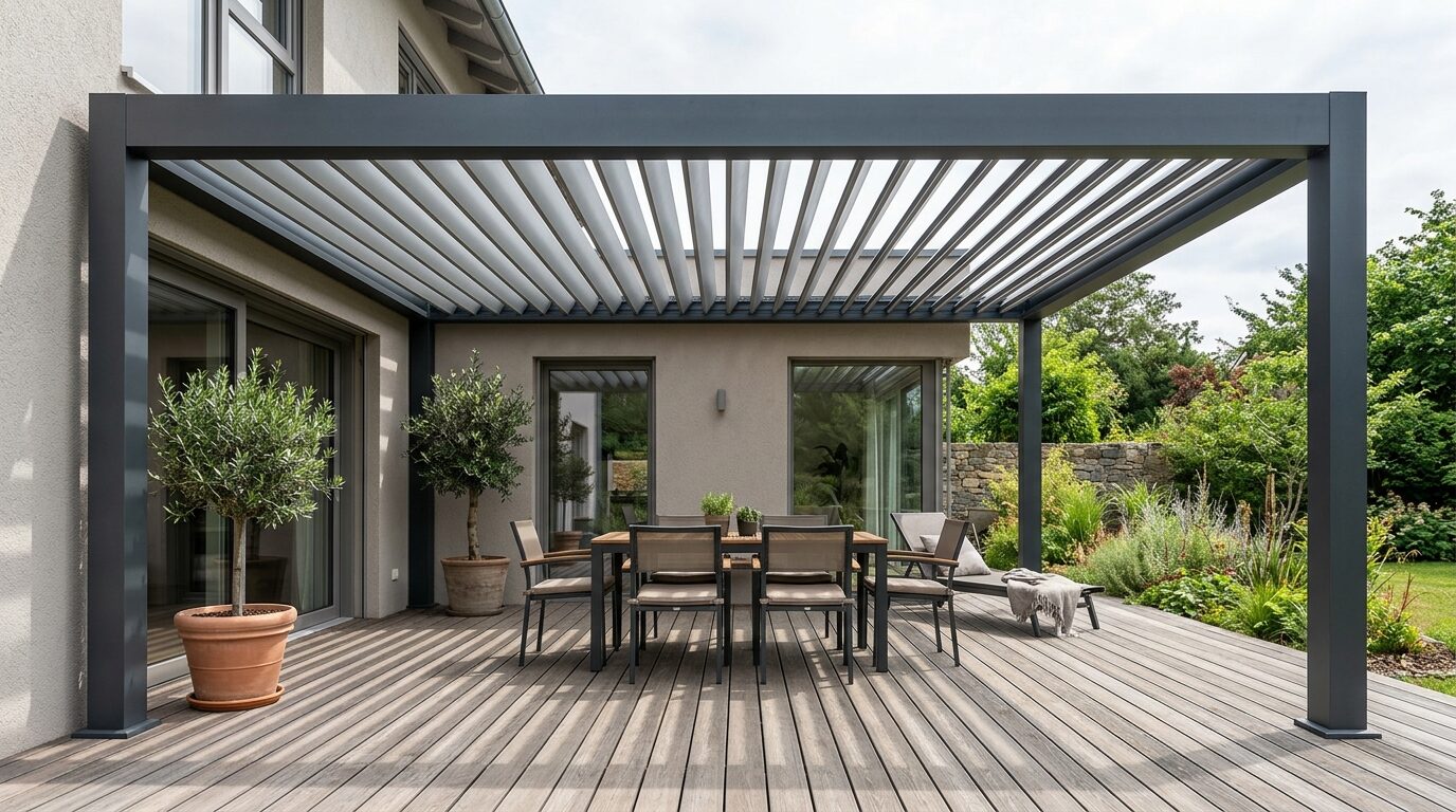 Pergola z lamelami czy szklane zadaszenie tarasu?